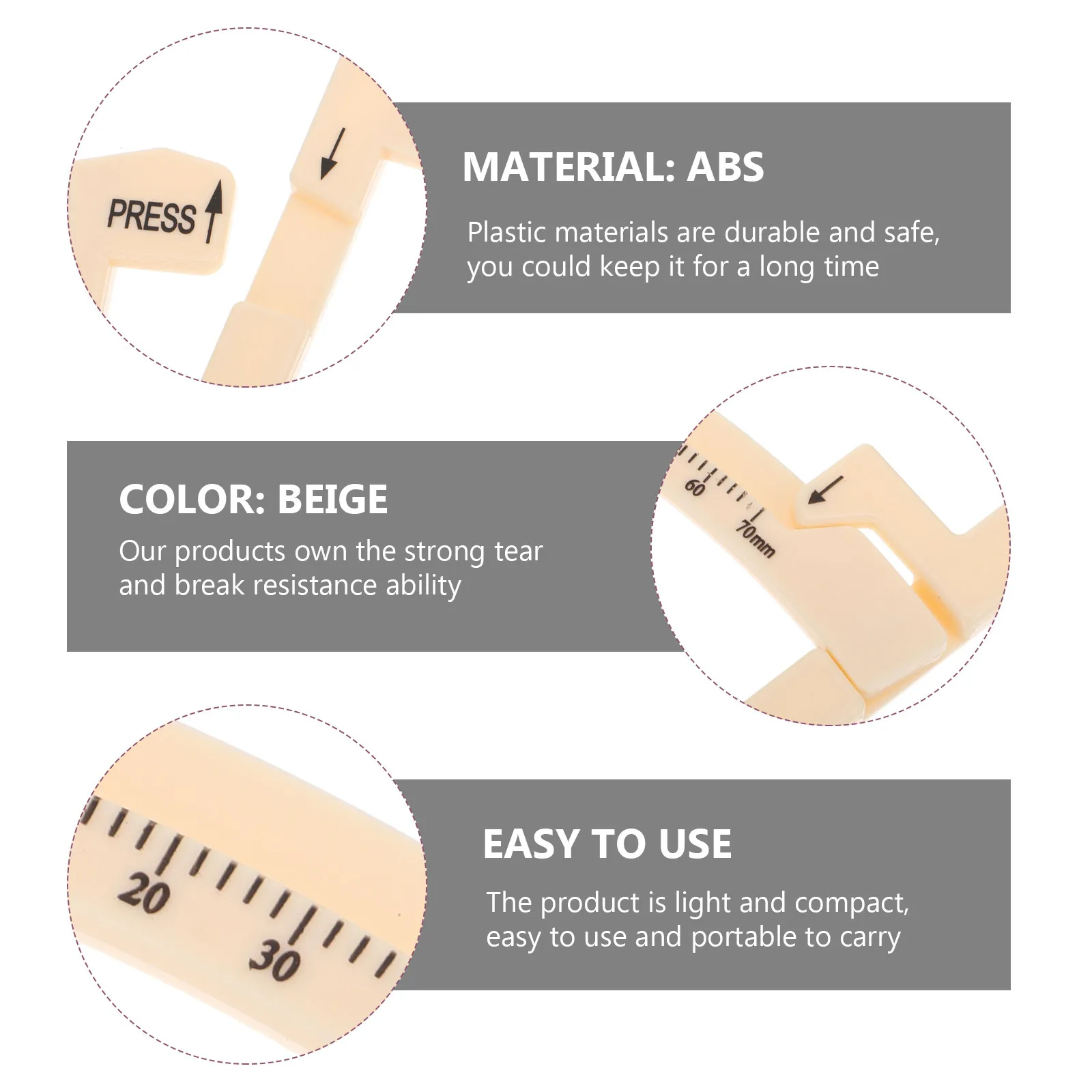2Pcs Body Fat Caliper Handheld Skinfold Measuring Device Compact Size Easy Operation Body Fat Measure Tool for Men Women