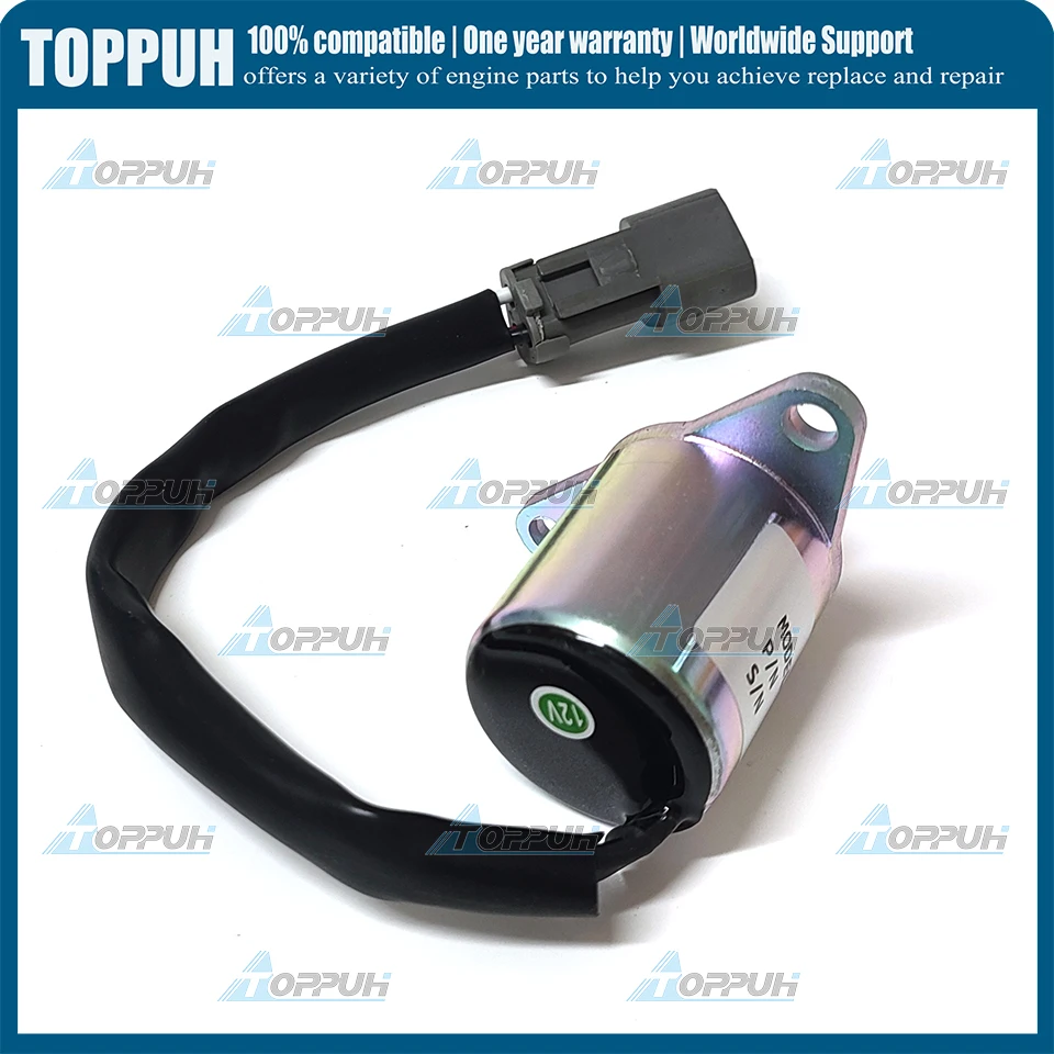 TK 41-6383 12V TK 41-4306 Stop ShutOff Solenoid For Yanmar 482, 4.82, 4,82 - 4TNE84 4TNE88 Thermo King 41-6383 416383