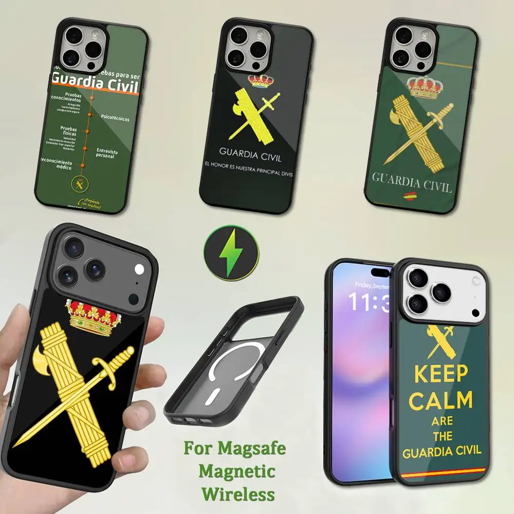 

Spanish Guard Civil Emblem Case For iPhone 13,12,11,16,15,17,14,Pro,Max,Plus,Mini, With Magsafe,Magnetic Wireless Charging