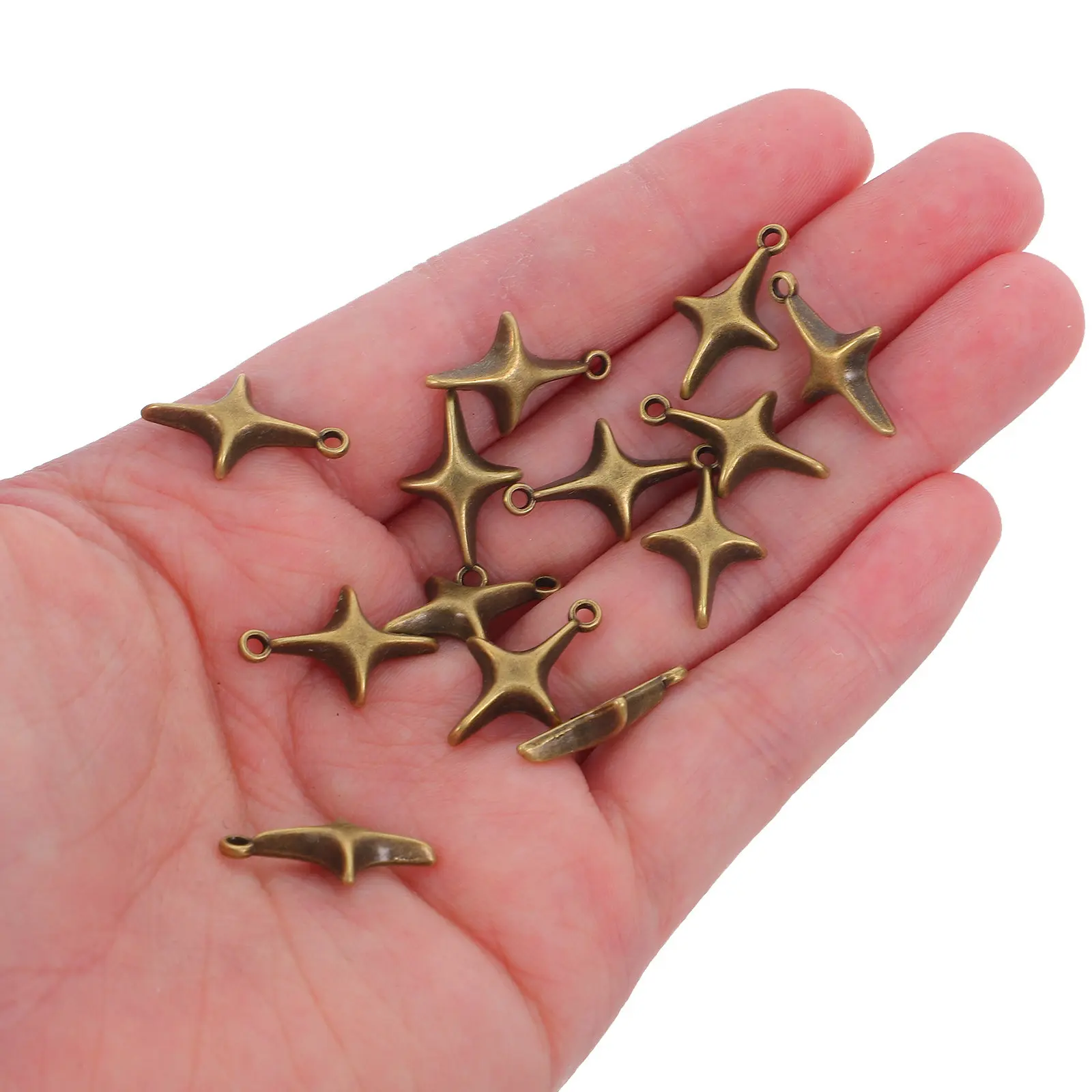 

100Pcs Alloy Star Pendants Charms for DIY Jewelry Making Bracelets Necklaces Keychains Bag Decor Vintage Dangle Charm Crafting