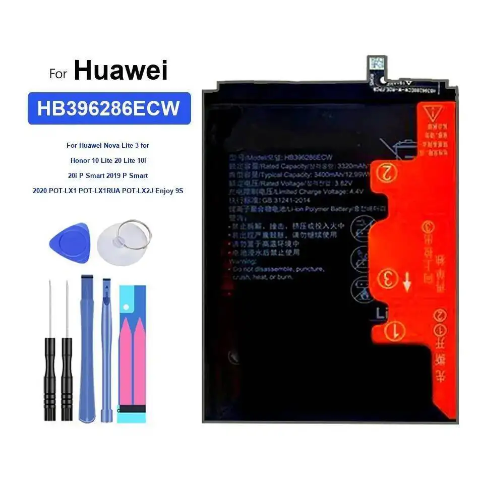 بطارية HB536896EFW HB396286ECW لهواوي Nova Novaenjoy 3 6S Honor 8Ay5 Play 6A 6C 7T 10 20 Lite 4G 2019 2020 Mini 2017