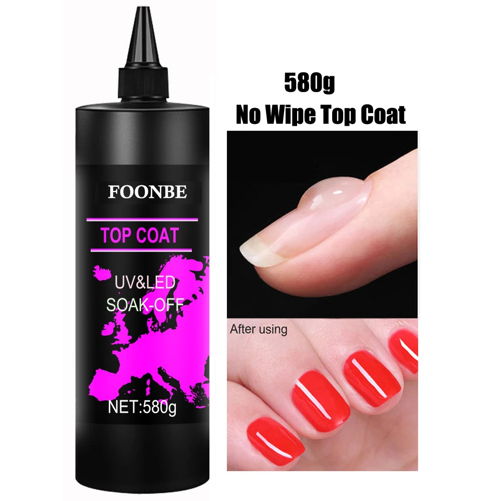 580g/1KG Super brillant couche de finition UV Base Gel vernis mat couche de finition renforcer Gel longue durée brillant tremper le vernis d'art des ongles