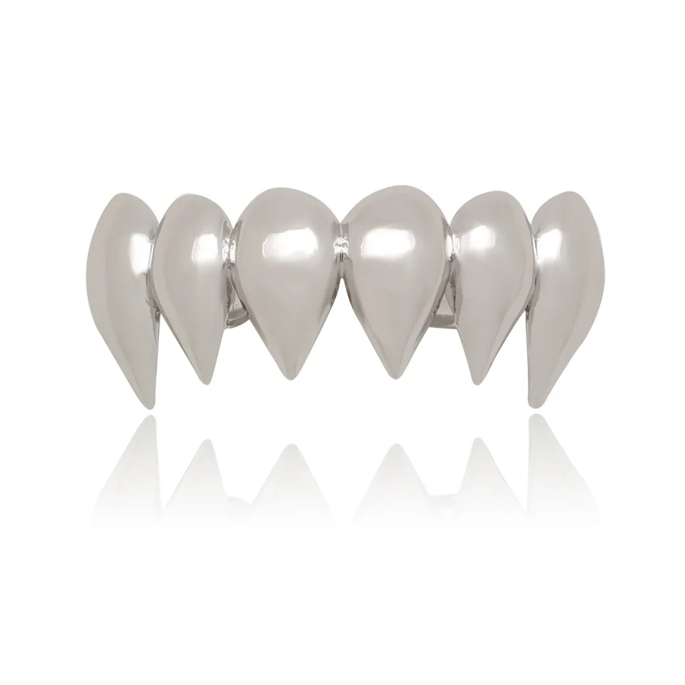 A Row Sharp teeth Grillzs Fang Men Hip Hop Top TeethGrillz Vampire Fang Men's Hip Hop Rapper Jewelry