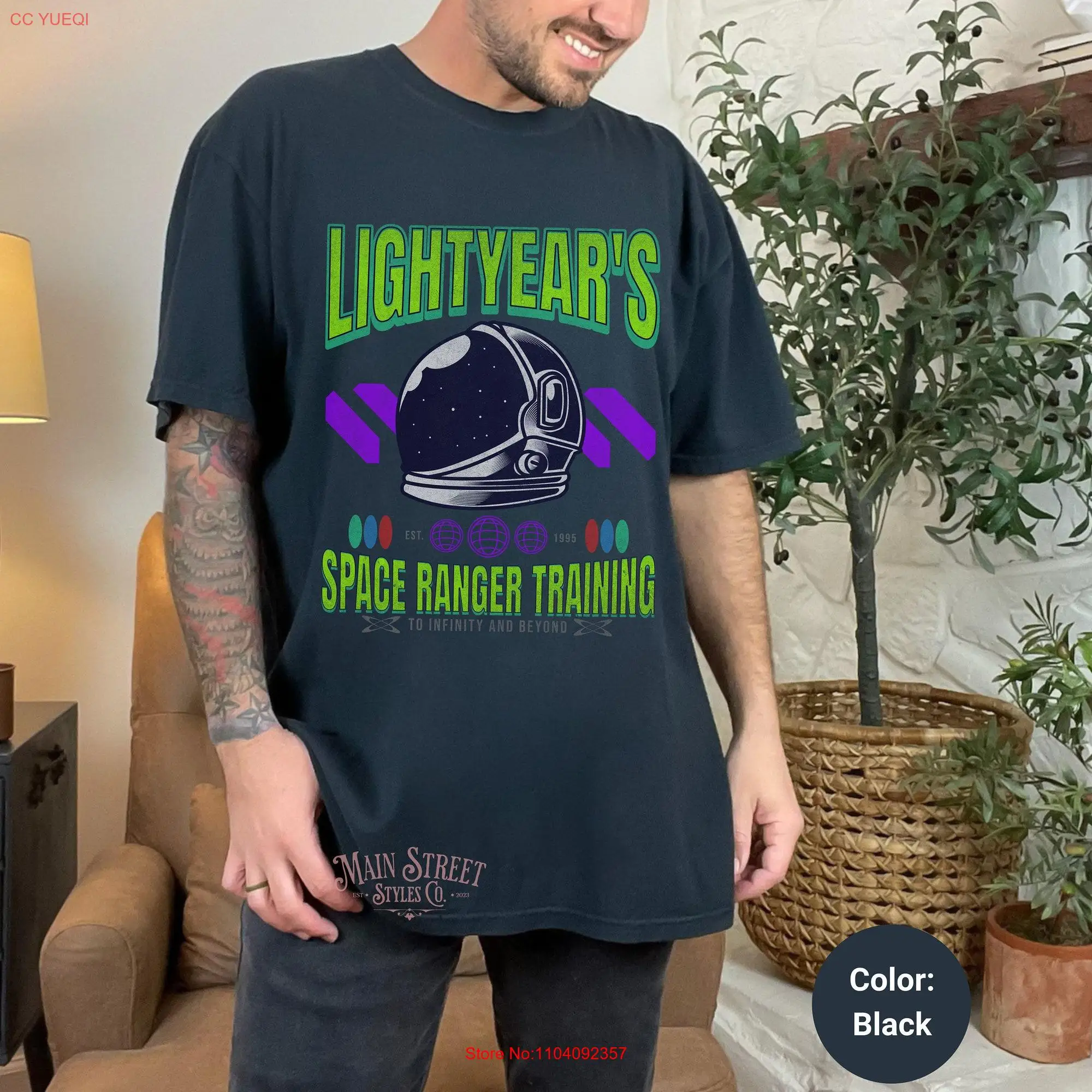 Lightyear's Space Ranger Training T Shirt Adult To Infinity and Beyond Comfort Colors Heavy Weight Cotton Astronaut