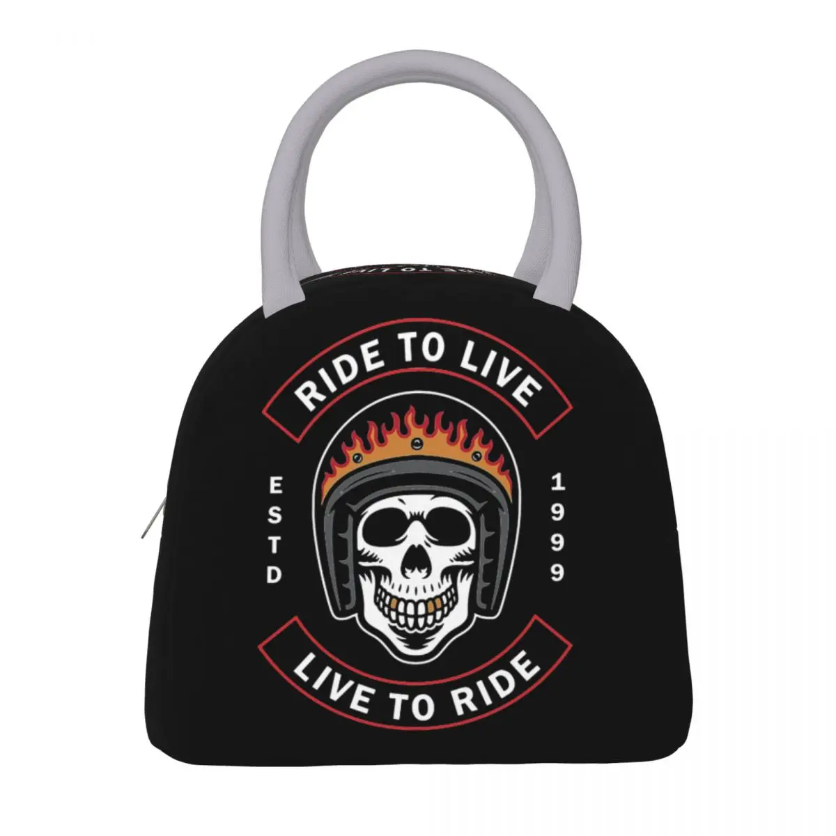 Boîte à lunch isotherme Biker Skull, sac fourre-tout pour le travail, sac de rangement des aliments, glacière thermique étanche, accessoires