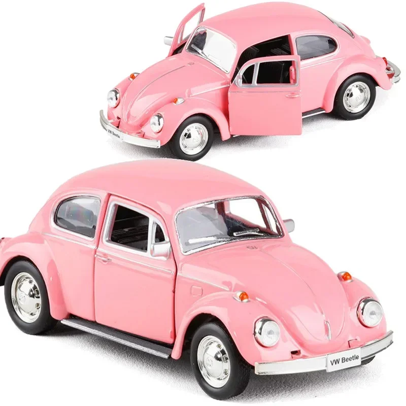 1:36 VOLKSWAGEN Beetle Car Model Toy With Pull Back For Kids Christmas Gifts 1967 Alloy Diecast Classic Toy Collection