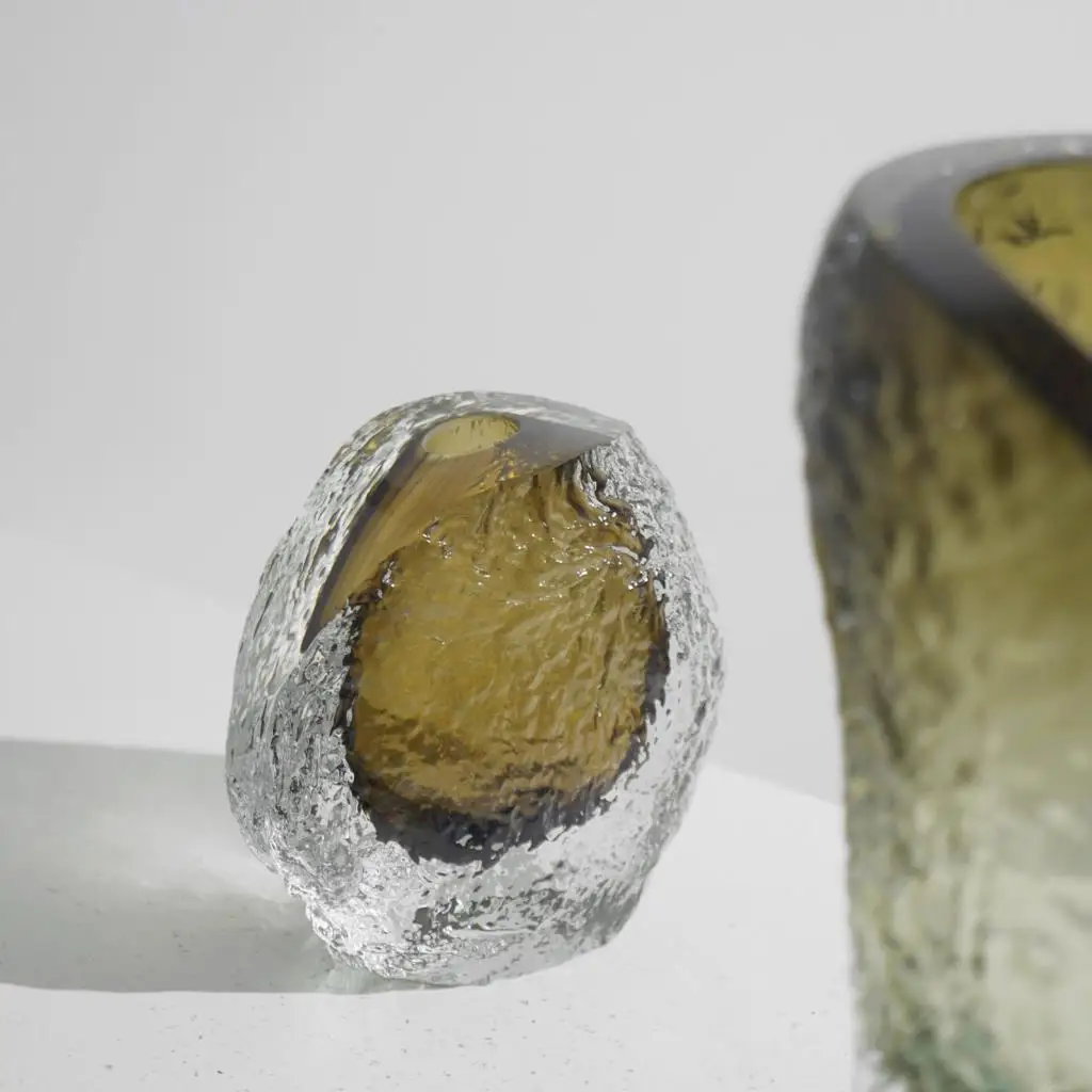 الحديثة الخفيفة الفاخرة المصممة يدويا الزجاج زهرية الحلي الفن زهرة طاولة القهوة لغرفة المعيشة اكسسوارات ديكورات منزلية جديدة #3