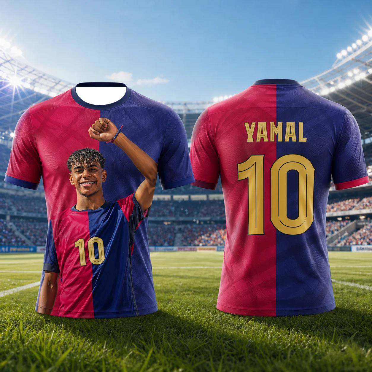 Lamine Yamal Fan Edition Kinder-Fußballtrikot 2026 Neues Atmungsaktives Schweißableitendes Kurzarm-Fußballshirt für den Alltag