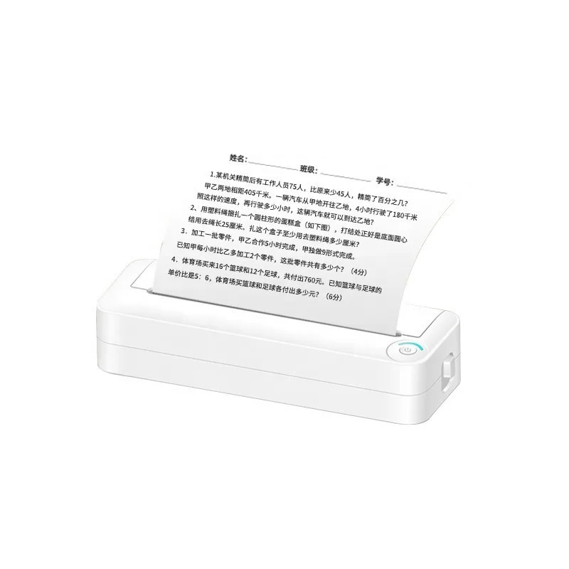 Study Office Home Use Mobile Inkless Wireless Printing Portable Thermal Transfer Printer Bluetooth A4