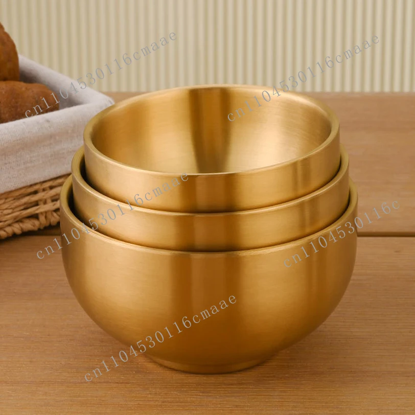 Suitable for stainless steel custom sustainable double-layer thickened bowl anti-scalding bowl