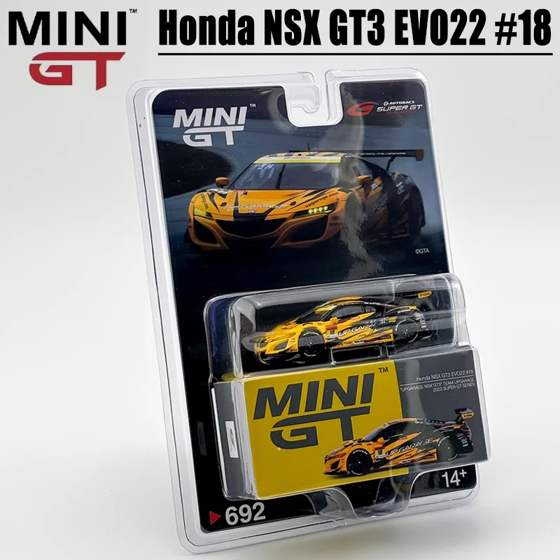 

MINIGT Scale 1/64 Honda NSX GT3 EVO22 #18 Alloy Toy Diecast Metal Model Gift