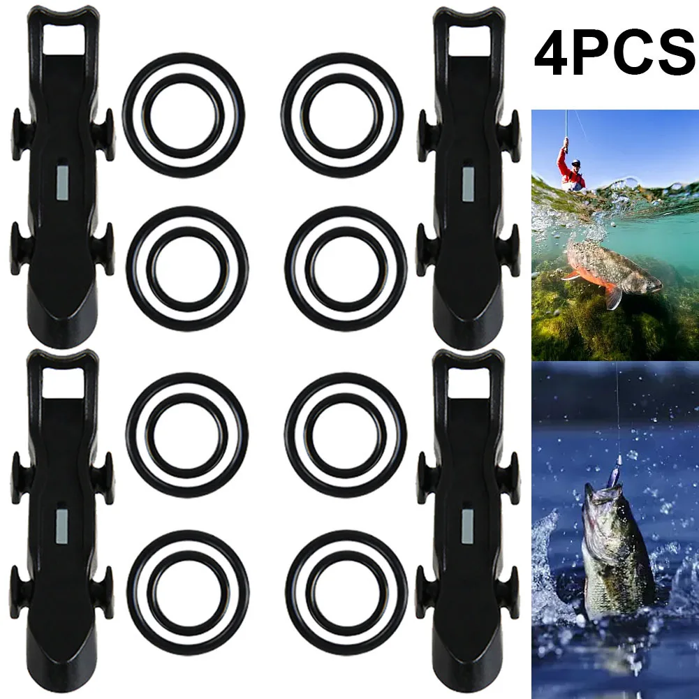 4 قطع من حامل الطعم الثابت لصيد الأسماك الأوتوماتيكي للصيد في الهواء الطلق (أسود)