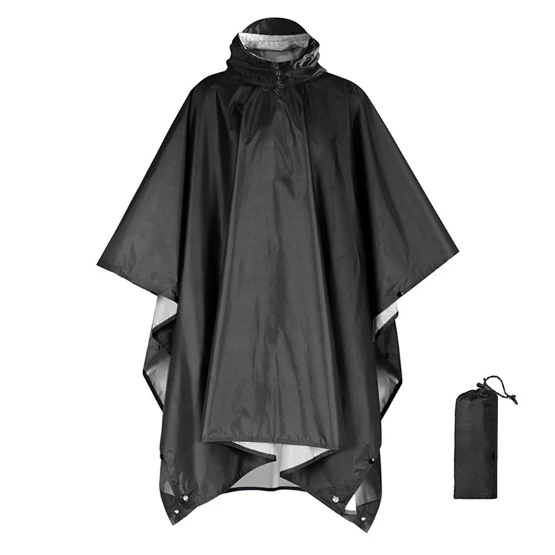 3 In 1 impermeabile militare all\'aperto manica con cappuccio impermeabile Poncho antipioggia moto copertura antipioggia campeggio escursionismo