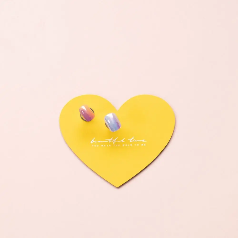 Nail Art Display Nail Showing Shelf Magnetic Stainless Steel Stainless Steel Coaster Heart Shape DIY Nails Accessories