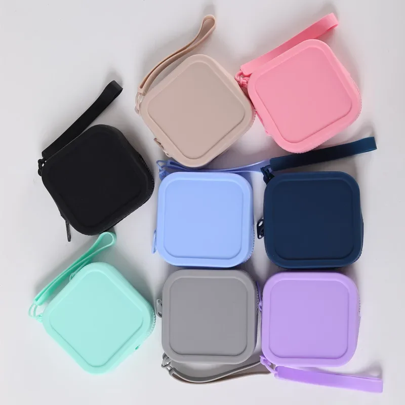 

Waterproof Single-color Wallet, Mini Zipper, Square Wallet, Silicone Travel Organizer, Small Cosmetic Bag, Earphone Case
