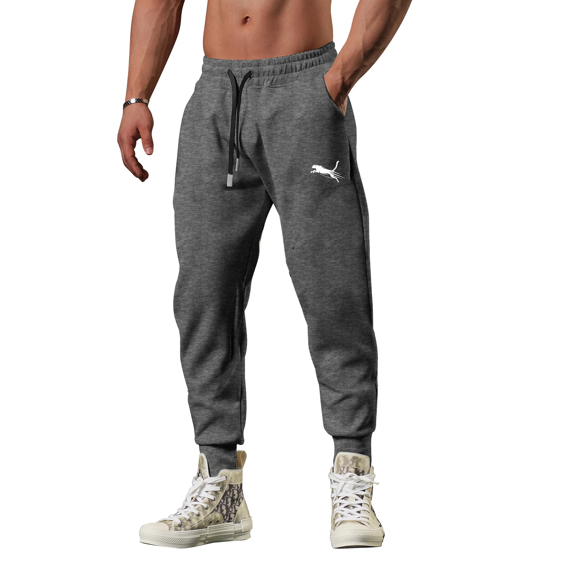 2024 New Men\'s Pants Autumn and Winter Running Jogging Sports Pants Sports and Leisure Pants Gym Breathable Pants