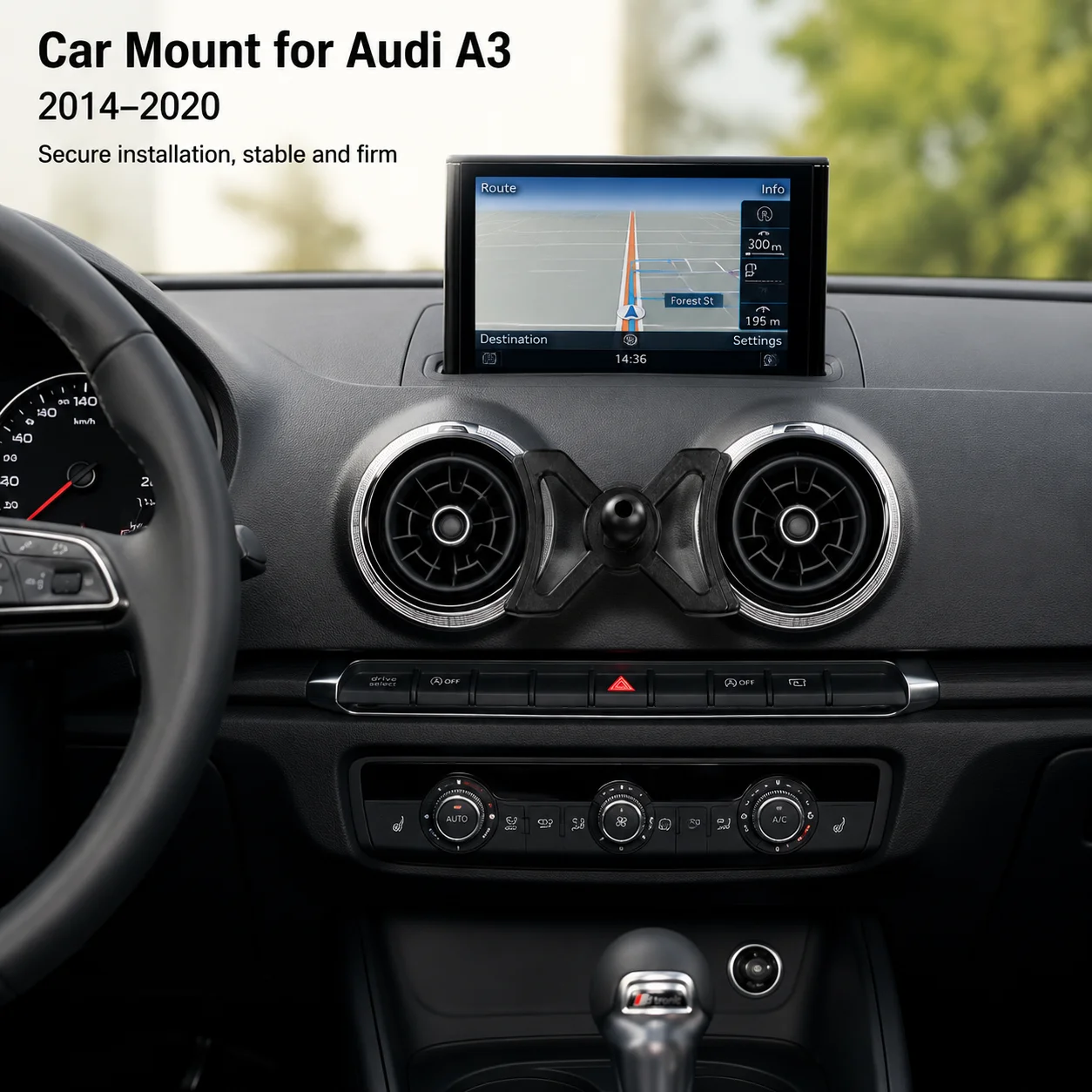 Car Phone Mount Compatible with Audi A3 2014-2020, Air Vent Phone Holder, Stable Smartphone Stand for Navigation