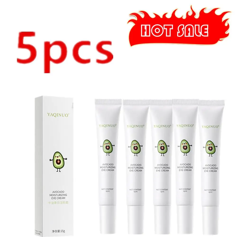 Crema hidratante de aguacate para ojeras, 5x15g, nutritiva, reafirmante, piel, ojos, crema para debajo de los ojos, antiarrugas