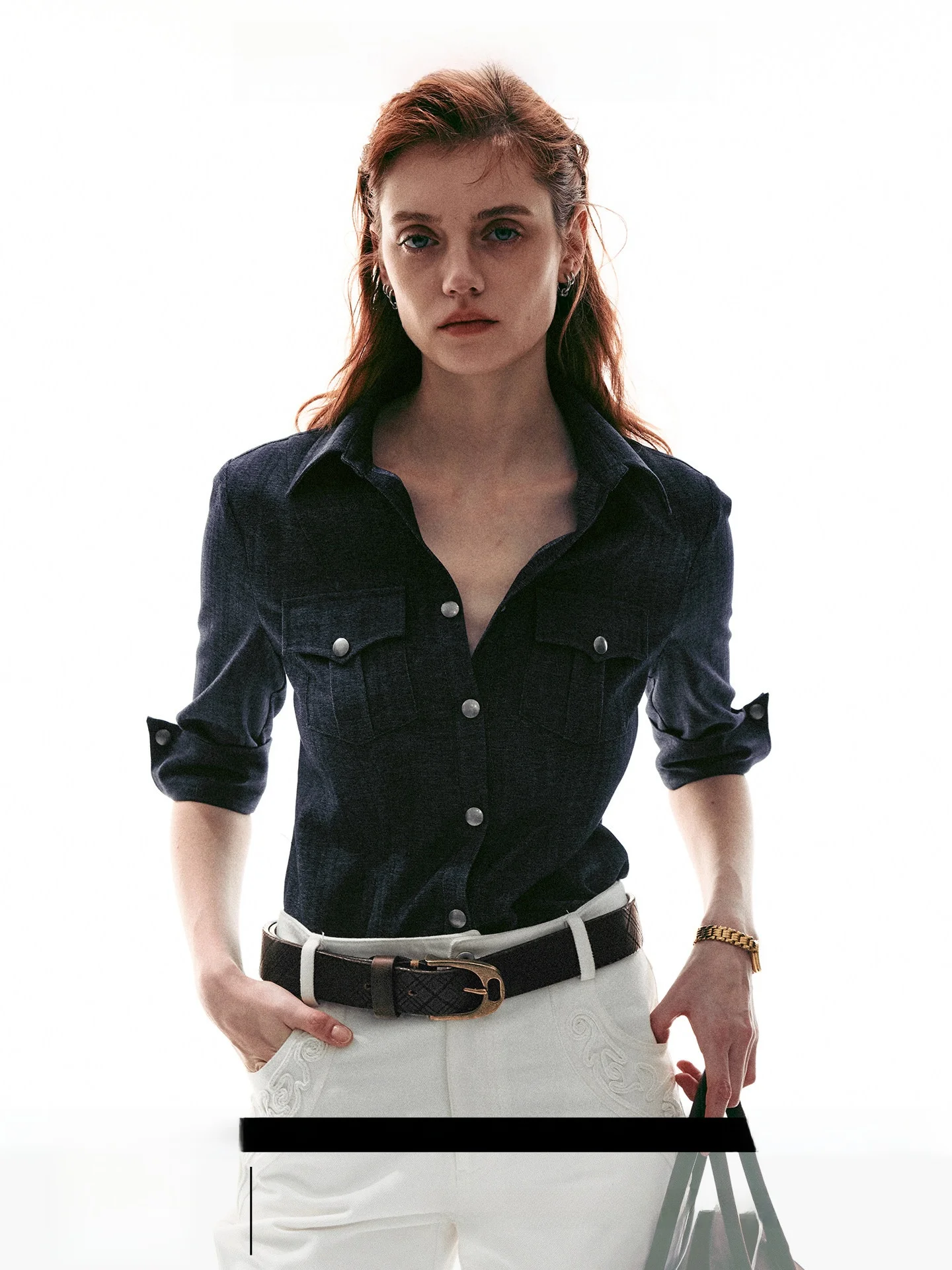 

Женская приталенная винтажная итальянская рубашка-жакет с отложным воротником, приталенная в талии, с рукавом 5/4, коллекция 26SS