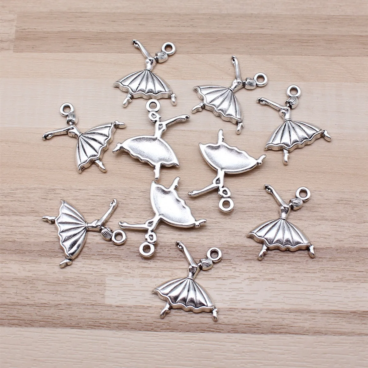 IFOCUS 10pcs/Lot Ballerina Ballet Charms For DIY Jewelry Making Zinc Alloy 26x21mm/1.02x0.83inch