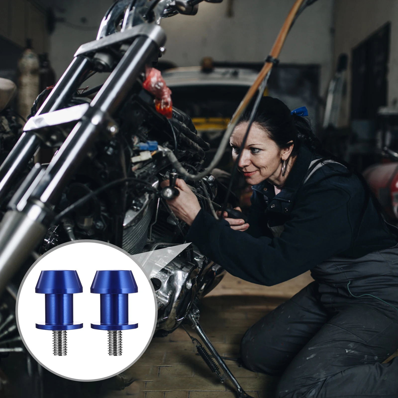 

2Pcs Motorcycle Rear Lift Screws 8mm Diameter Aluminum Stand Screw Swing Arm Protections Motorcycle Accessories