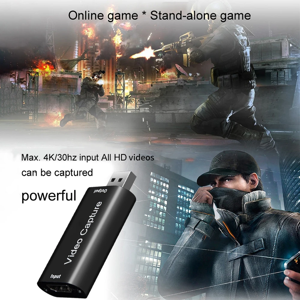 USB 2,0 Video-Capture-Karte 4k HDMI-kompatible Video-Grabber Live-Streaming-Box-Aufnahme für ps4 Xbox Telefon Spiel DVD HD-Kamera