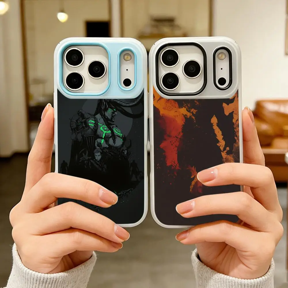 

Game World of W-Warcraft WoW Phone Case Colorful 2‑in‑1 Jelly Matte Clear Full Protection Case For iPhone 11‑17 Series