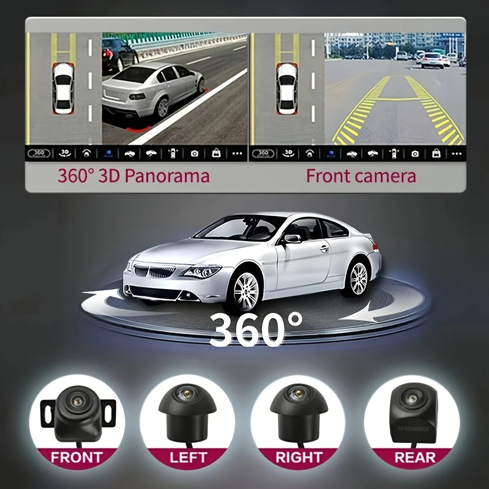 

360° Panoramic Night Vision Camera Kit AHD720P&1080P Backup Cameras for Android-Based Front/Rear/Left/Right 4-Way Views