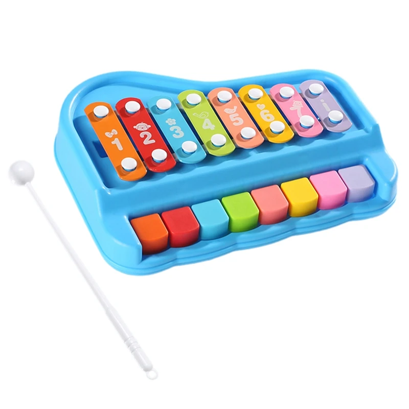 

A51Q-детские игрушки-пианино, восьмитональные ручные ударные инструменты, забавная музыка, играющий ударный инструмент 2-в-1