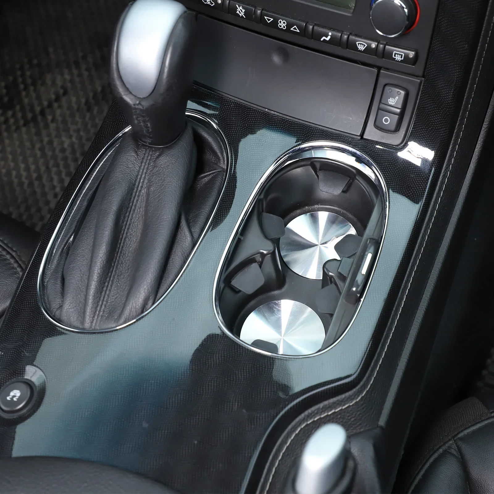 

For 2005-2013 Chevrolet Corvette C6 Stainless Steel Central Control Cup Holder Coaster Trim Car Accessories
