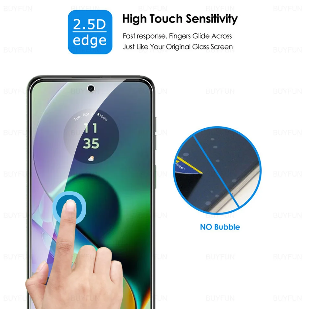 Motorola Moto G54 G14 G34 G84 G04 G04s G24 Power 4G 1-4 Stück HD Glas G75 G55 G45 G35 G15 G05 G06 G56 G86 5G Displayschutzfolie – Detail 3