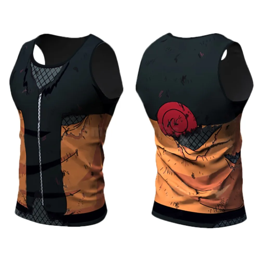 3D Anime Quick Dry Sport Tank Tops Sleeveless Shirts Running Gym Workout Fitness Breathable Slim Compression Tanks Tops