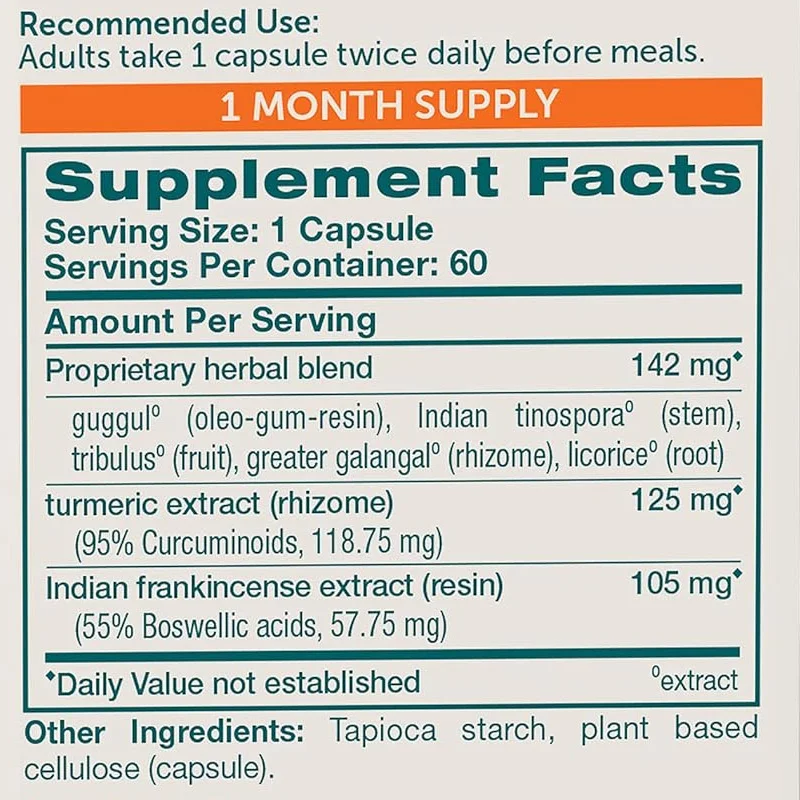 Himalaya curcumina, adecuada para soporte de las articulaciones y flexibilidad y movilidad ópticas, 372mg, 60 cápsulas