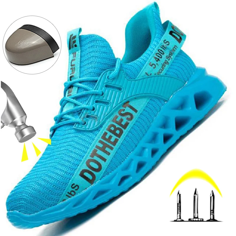 Anti-puncture Safety Shoes With Steel Toe Work Shoes Men Women Lightweight Safety Work Boots Breathable Sport Safety Shoes Unise