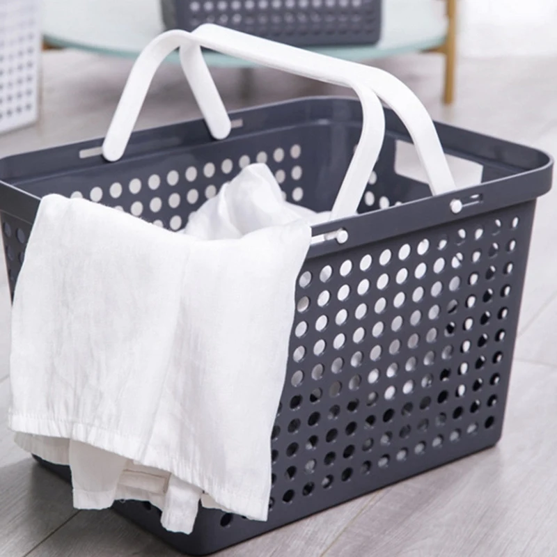 ตะกร้าเก็บแบบพกพาตะกร้าเสื้อผ้าสกปรกหนาตะกร้าเก็บขนมกล่องเก็บตะกร้าห้องน้ํา