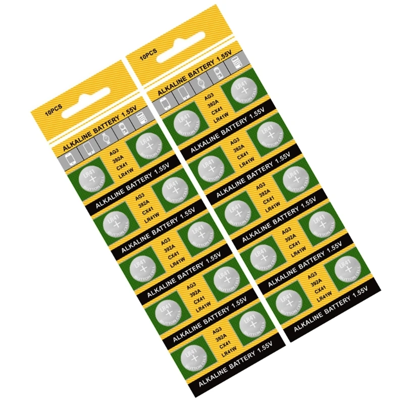 Multipacks of 20/10 AG3 736 LR41 Watch Battery Alkaline Button Cell Batteries Button Batteries for Toy & Timepieces