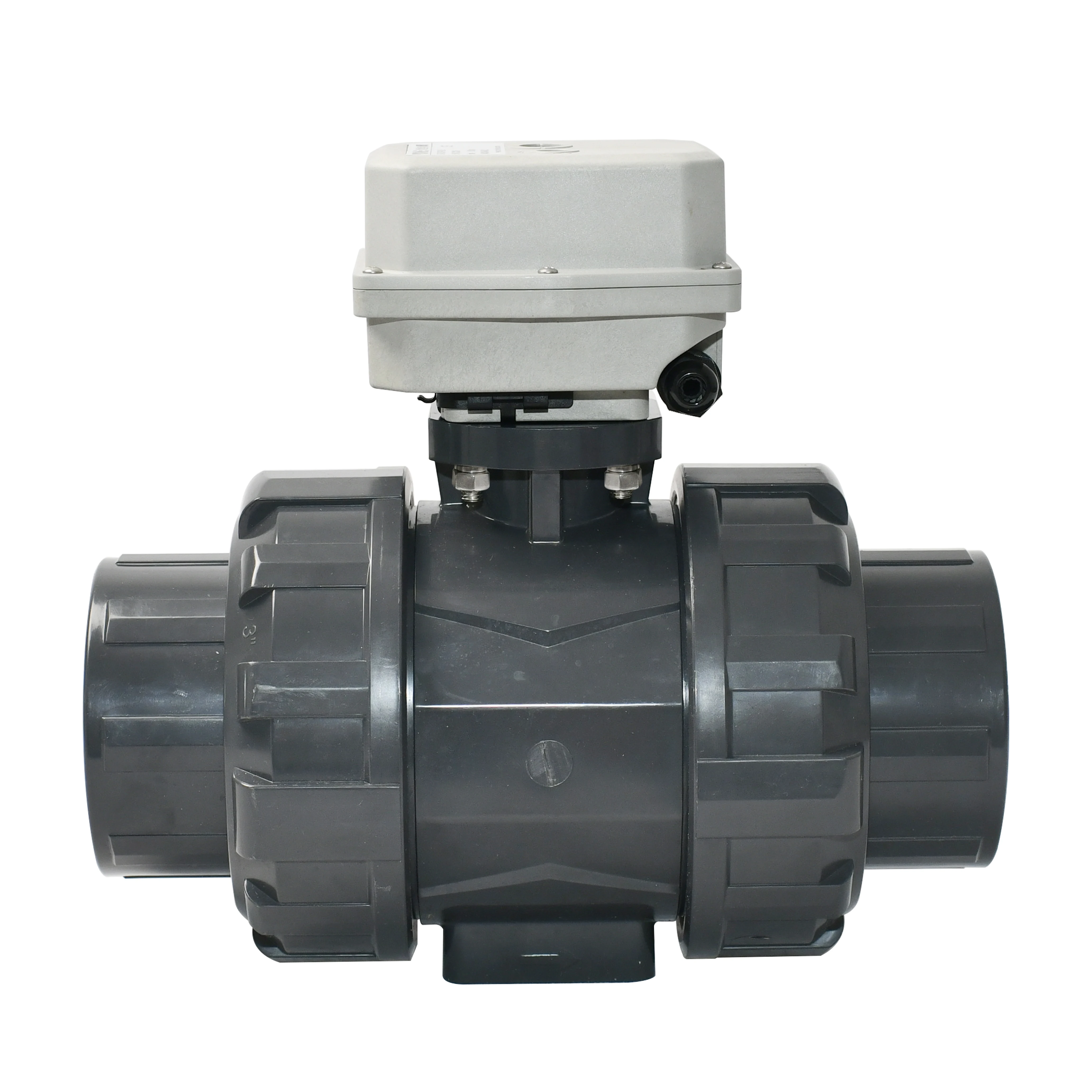 TONHEFLOW DN80 PVC/EPDM electric actuator ball valve True Union UPVC Electric Actuated PVC Ball Valve