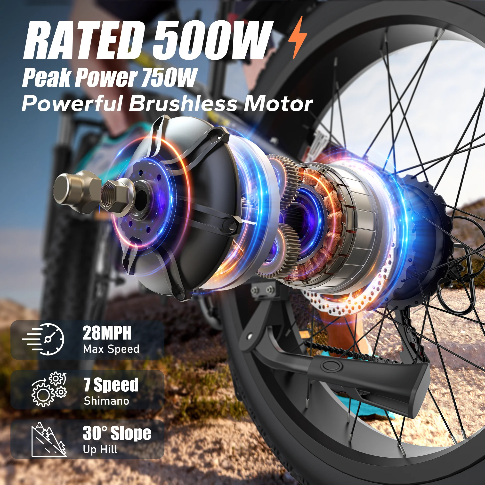 【รับประกัน 1 ปี】จักรยานไฟฟ้าสำหรับผู้ใหญ่ Varun M26-2 PRO, กำลังไฟสูงสุด 750 วัตต์, แบตเตอรี่ 48V 13Ah, ยาง Fat Tire ขนาด 26x4 นิ้ว, ความเร็วสูงสุด 25 ไมล์ต่อชั่วโมง, จักรยานไฟฟ้ามาตรฐาน UL 2849