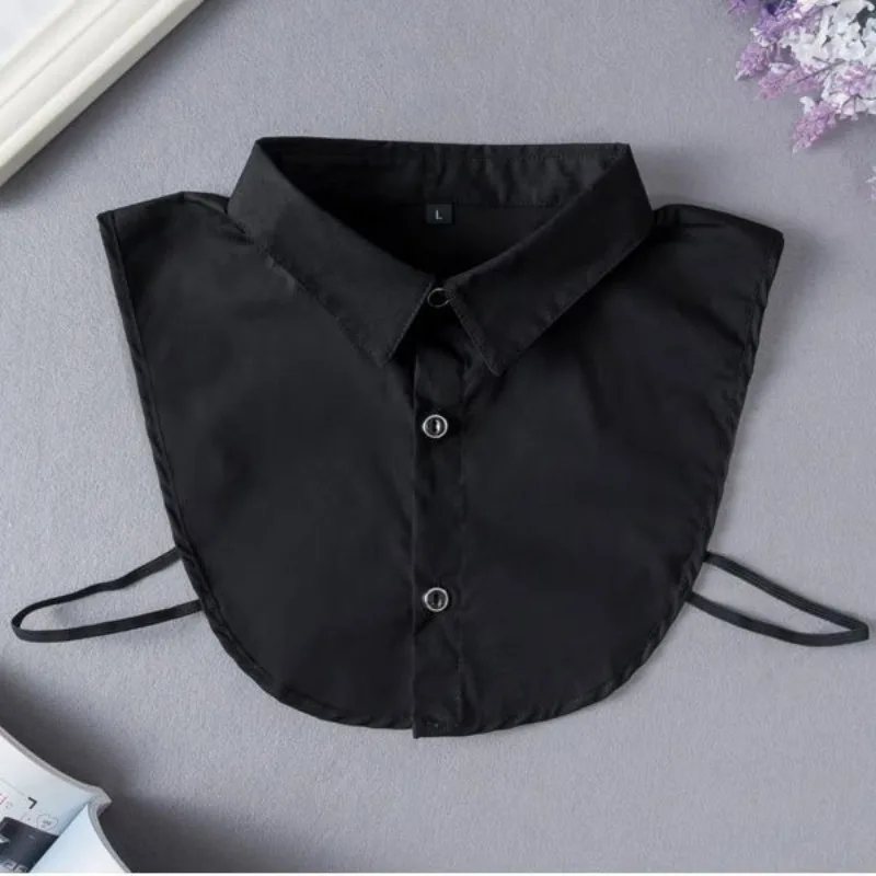 Shirt Faux Collar Woman Decoration Stand-up Collar Solid Lady Collar Buttons Adjustable Underarm Strings ID Photos Man Collar