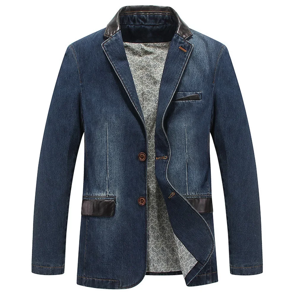 

2021 New Mens Fashion Denim Jacket Casual Long 100% Cotton Male Jeans Coat Autumn Spring High Quality Windbreakers M-4XL