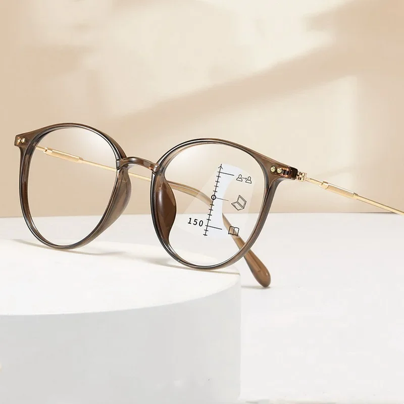 Bifokale Lesebrille Frauen Progressive Multifocus Ultraleicht Presbyopie Brille Männer Runde Anti Blau Licht Brillen 0 Bis + 400 – Detail 5