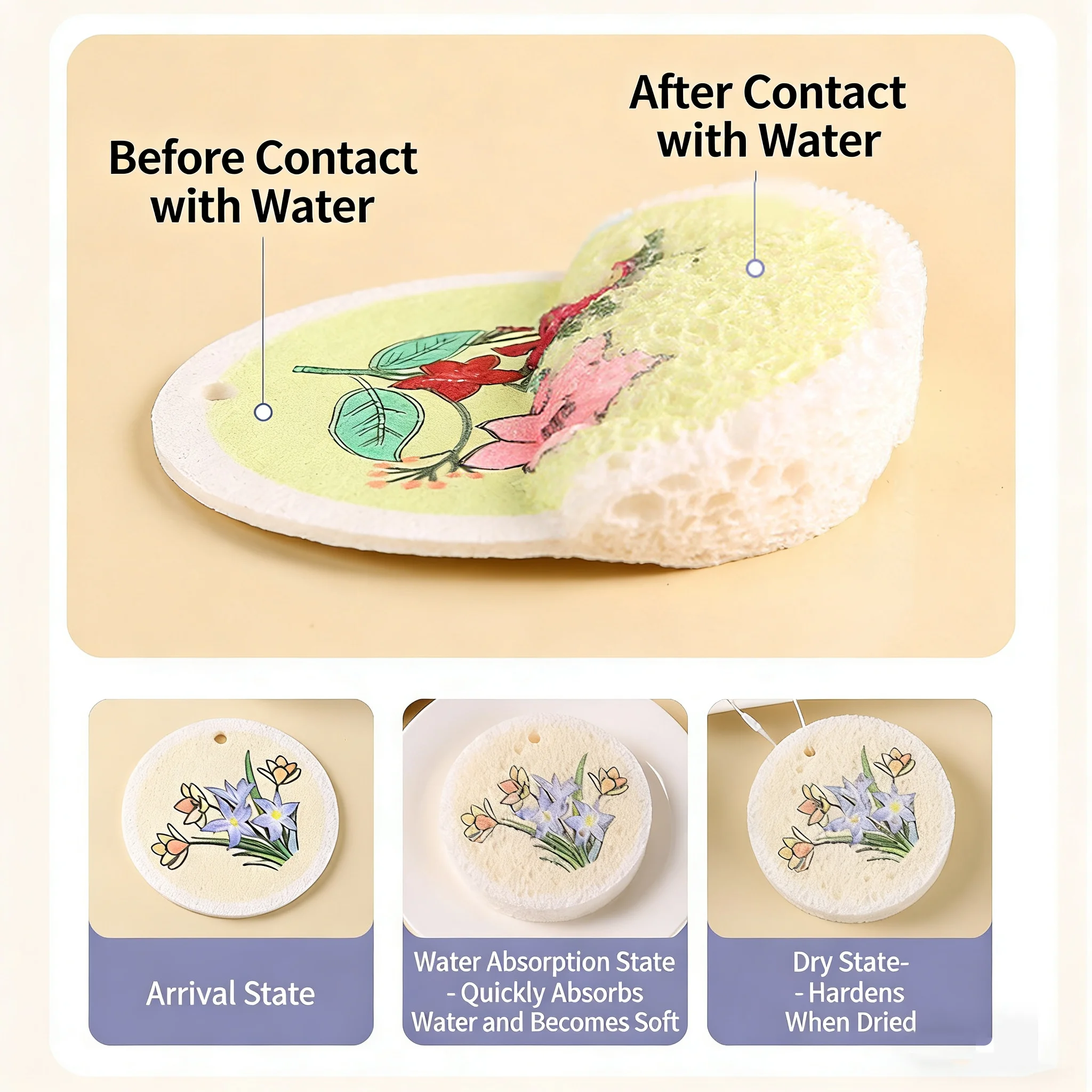 لب الخشب إسفنجة مضغوطة تجوب منصات لغسل الأطباق تنظيف المطبخ ممحاة سحرية وعاء تنظيف القماش #3