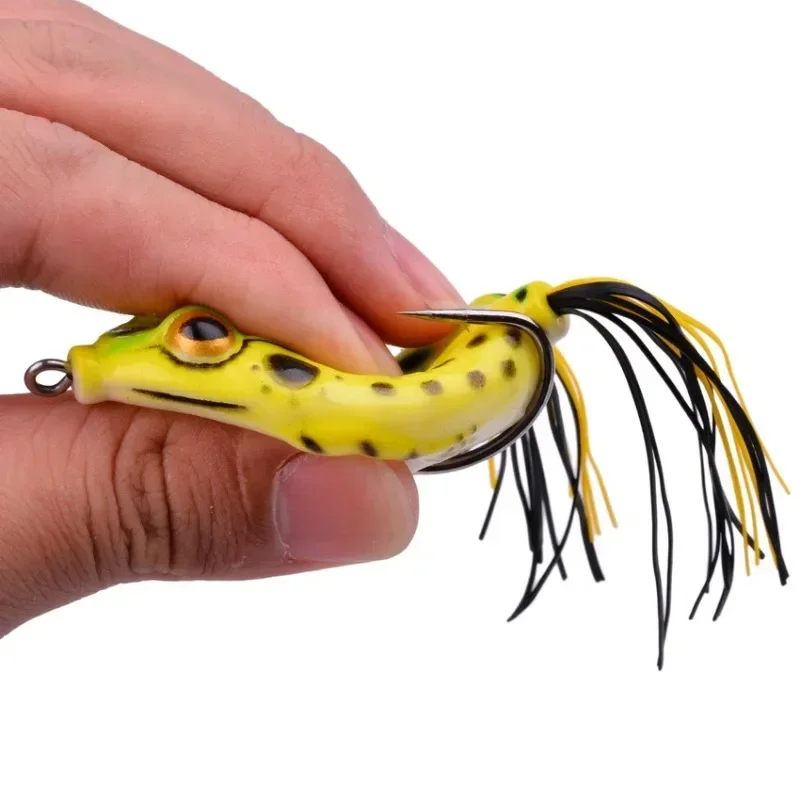 Lifelike Soft Small Jump Frog Engaging Bait, Silicone Crankbaits, Double Hooks, Crap Fishing Gear, 15 Colors, 5 cm, 8g, 1 Pc