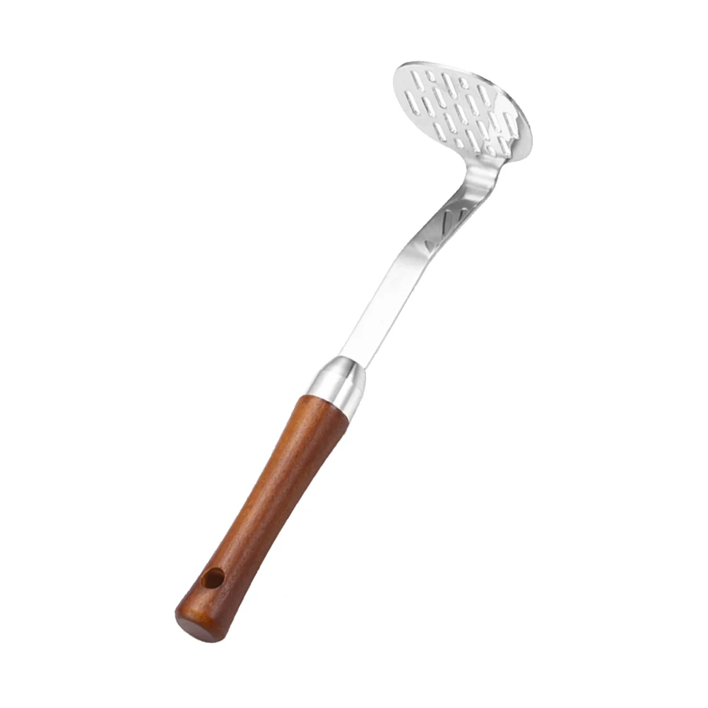 

1Pcs Potato Masher Household Vegetable Smasher Practical Kitchen Utensil Brown Handheld Crusher for Mashing Potatoes Vegetables