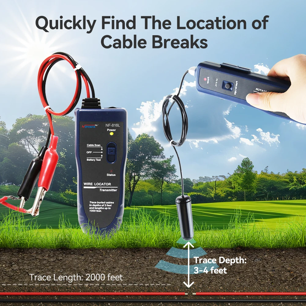 Imagem -04 - Noyafa-tester Cabo Underground Anti-interference Cabo Tracker Locator Cabo Elétrico Wire Tracer Ferramentas de Rede Nf816l