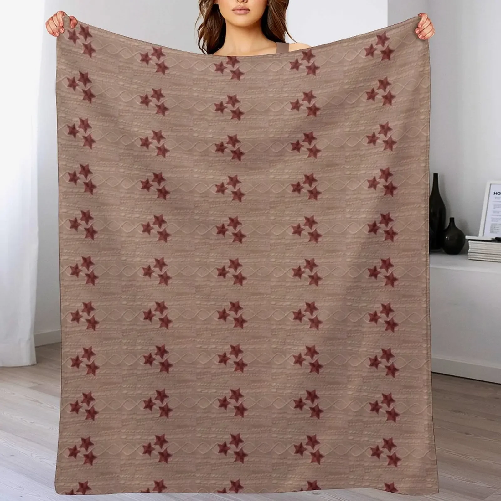 

Red cardigan star (Printed Image - Not Real Knit) Throw Blanket Cute Luxury Throw for winter Sofas Blankets