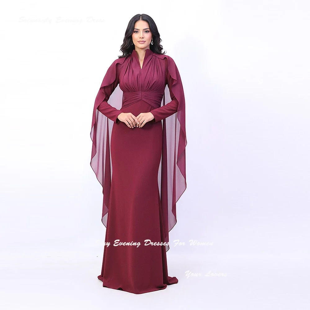 

Chiffon Evening Dress Customized Long Wedding Guest Dresses Ruched Ruffles Cocktail Party Gowns Corset Mermaid Prom Gown