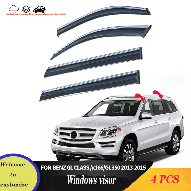 

For Benz GL Class X166 2013-2015 Window visors Rain water prevention; Covering the sunlight; Anti fog; Snow prevention