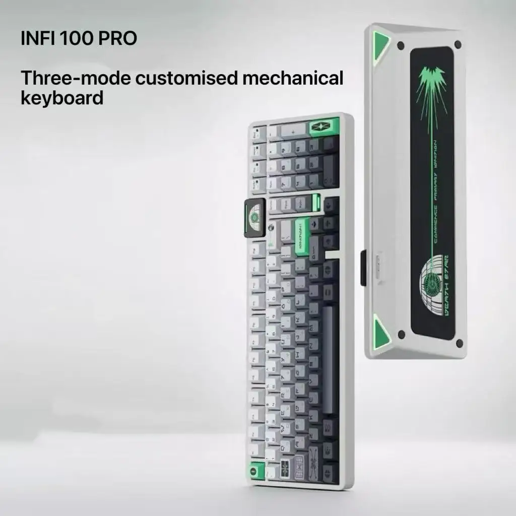 

Infi100pro алюминиевая 98 трехрежимная механическая клавиатура RGB с возможностью горячей замены, проводная 8K клавиатура для киберспорта