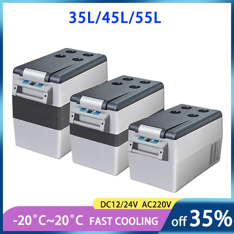 35L 45L 55L Car Refrigerator Alpicool 12V/24V Compressor Portable Small Freezer Home Camping 220V Ice Box Mini Fridge Vehicle